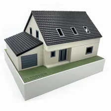 Architekturmodell Einfamilienhaus, 2 Etagen + Keller