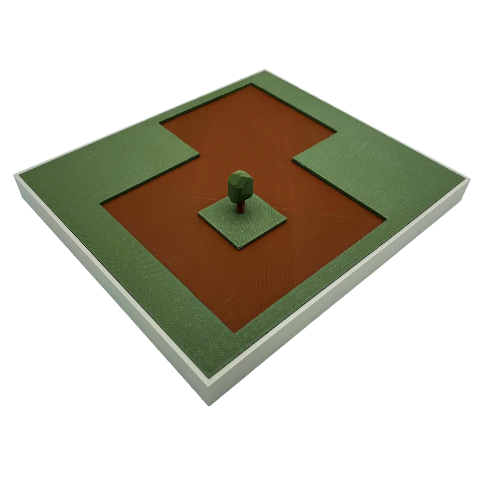Wir platzieren dein Architekturmodell auf einer hochwertigen Bodenplatte in 26x30cm