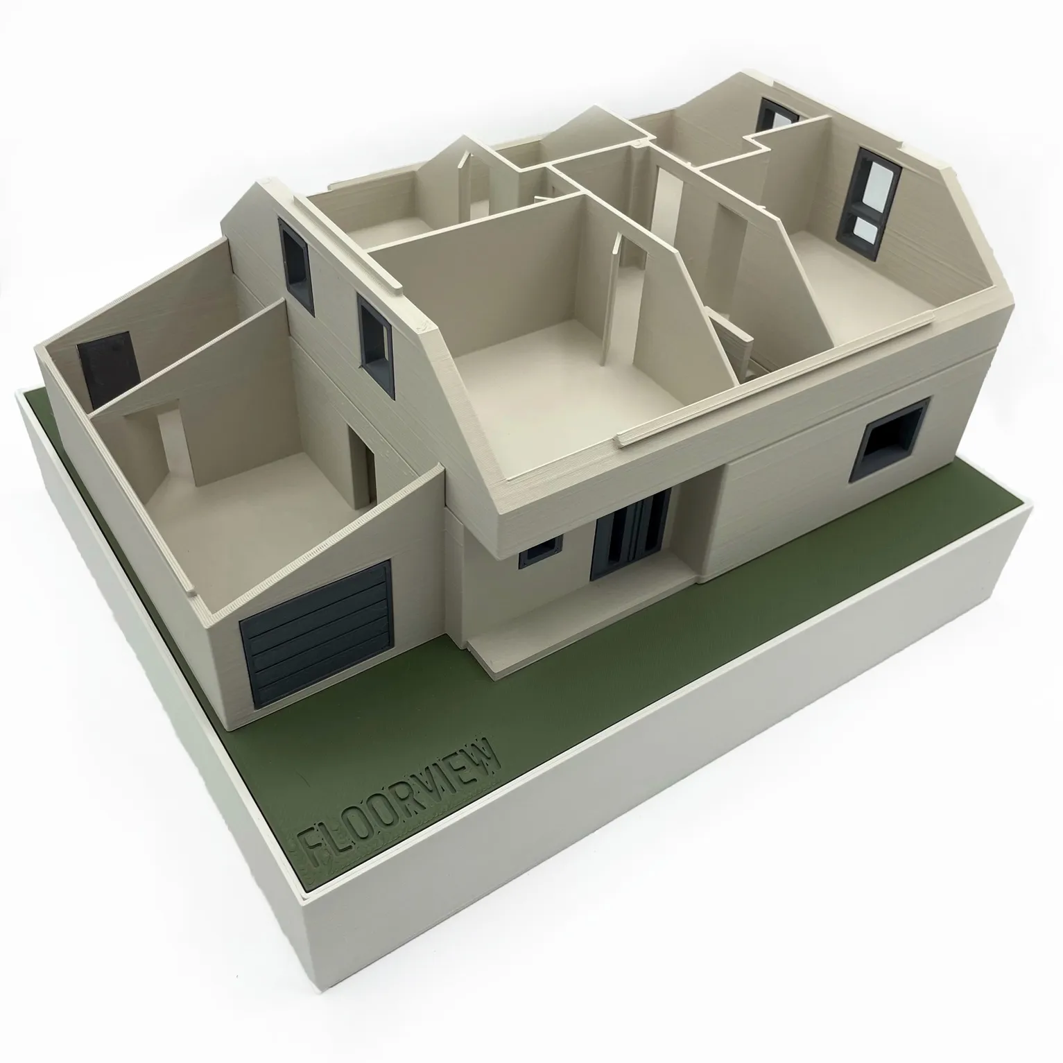 Floorview-Modell mit abgenommenem Dach, Blick auf die einzelnen Räume
